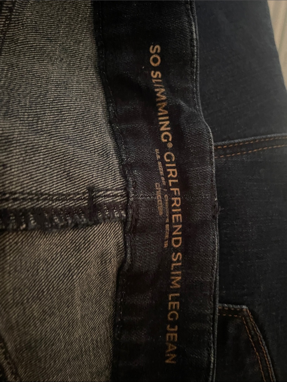 Chico's Women’s Navy Straight Leg Jeans - Picture 4 of 4